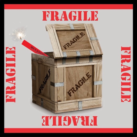 200 (2x2 Inch) Square Stickers, FRAGILE, High Gloss, PRICE IS FIRM - Picture 2 of 2